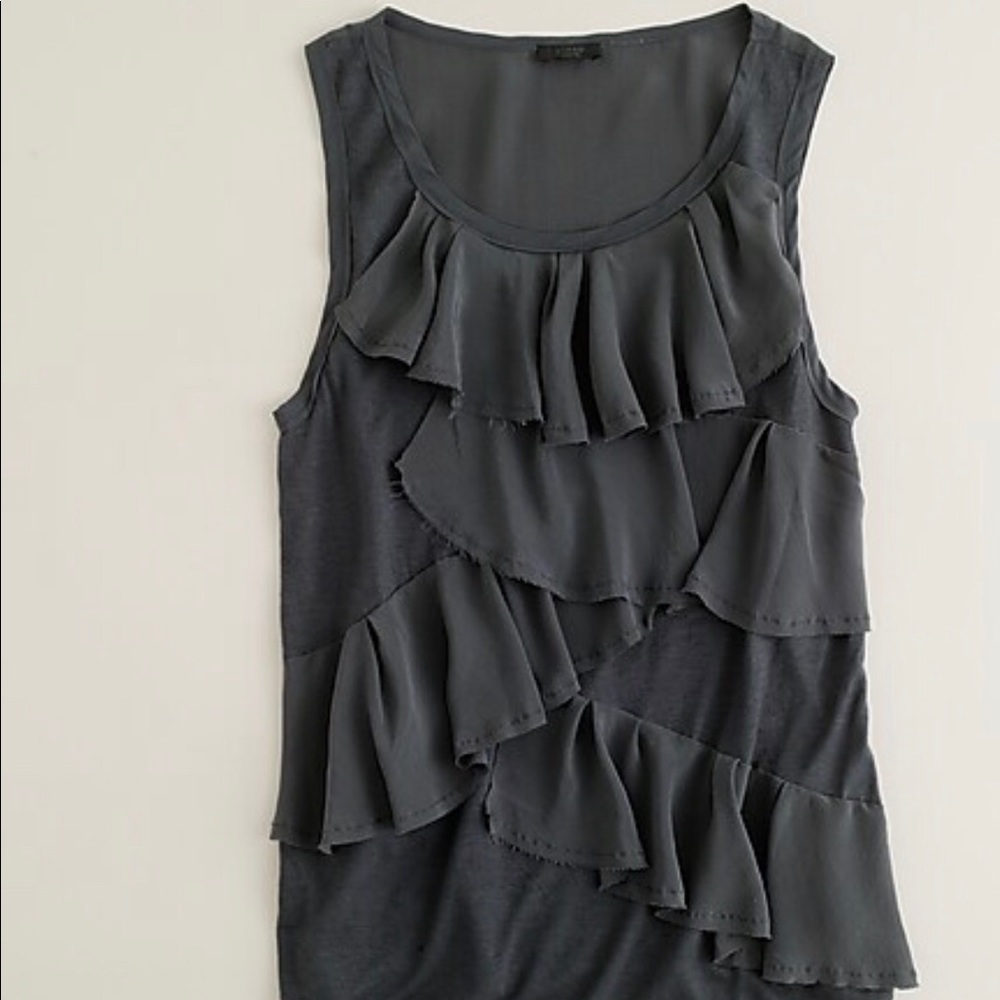 J. Crew Silk and Wool Ruffle Shell NWT
